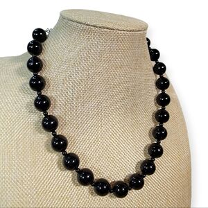 Classic Black Bauble Necklace